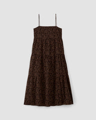 The Gauze Tiered Dress | Black / Cocoa Small Floral