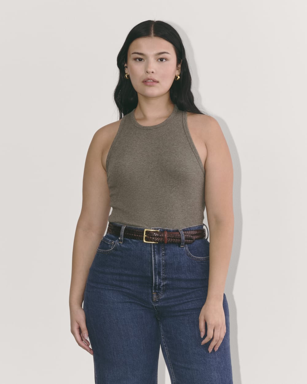 The Luxe Rib Racerback Tank | Heathered Fatigue