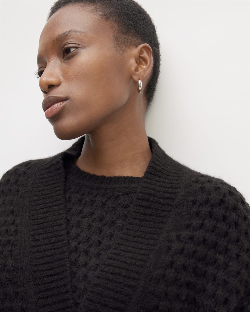 The Cloud Oversized Textured Cardigan | Black