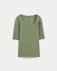 The Luxe Rib Scoop-Neck Tee | Sagebrush