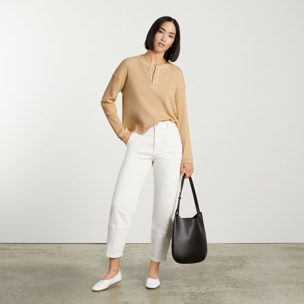 The Organic Cotton Waffle Henley | Sesame