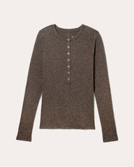 The Luxe Rib Henley | Heathered Fatigue