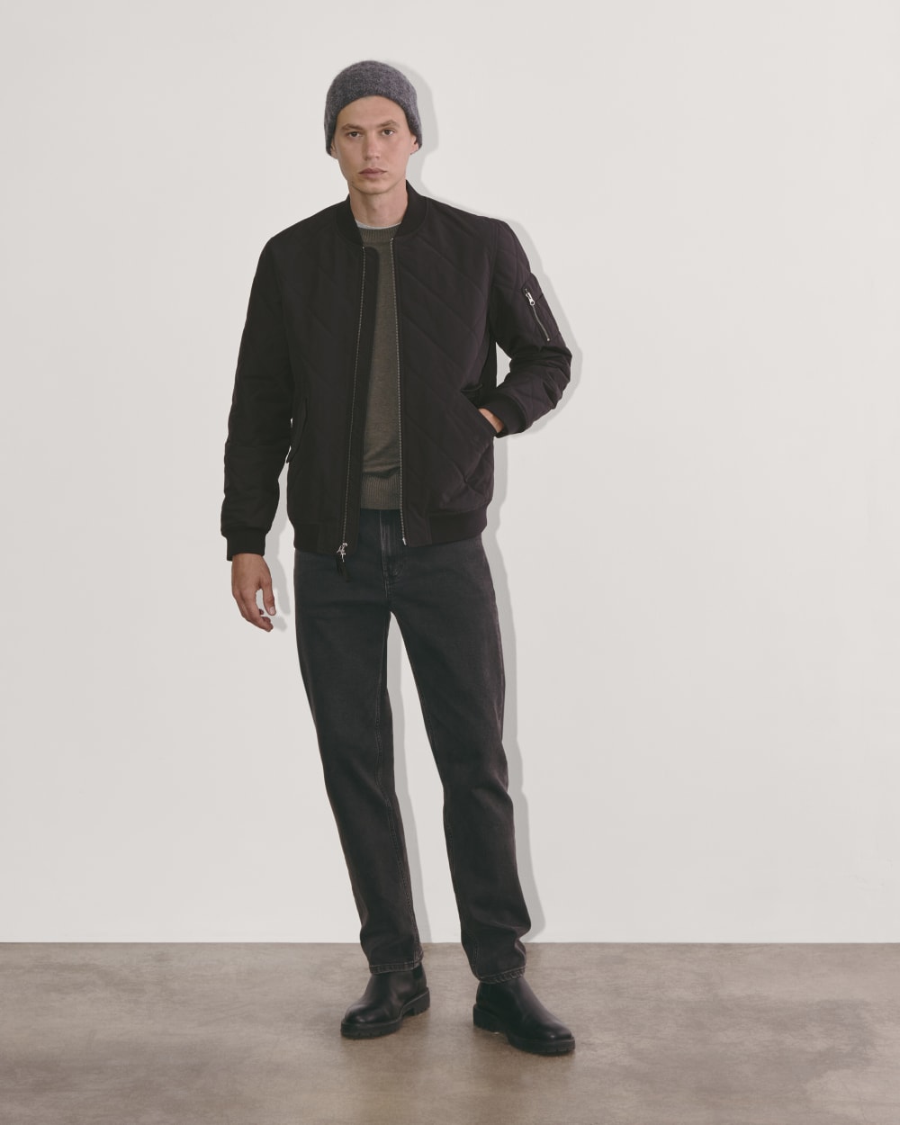The Quilted Bomber | Black