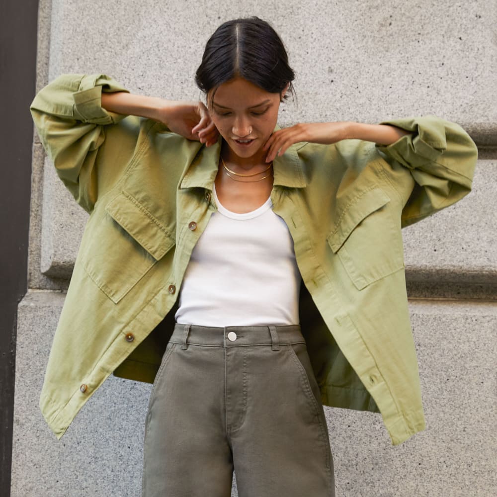 The Everyone Spring Shirt Jacket | Sage