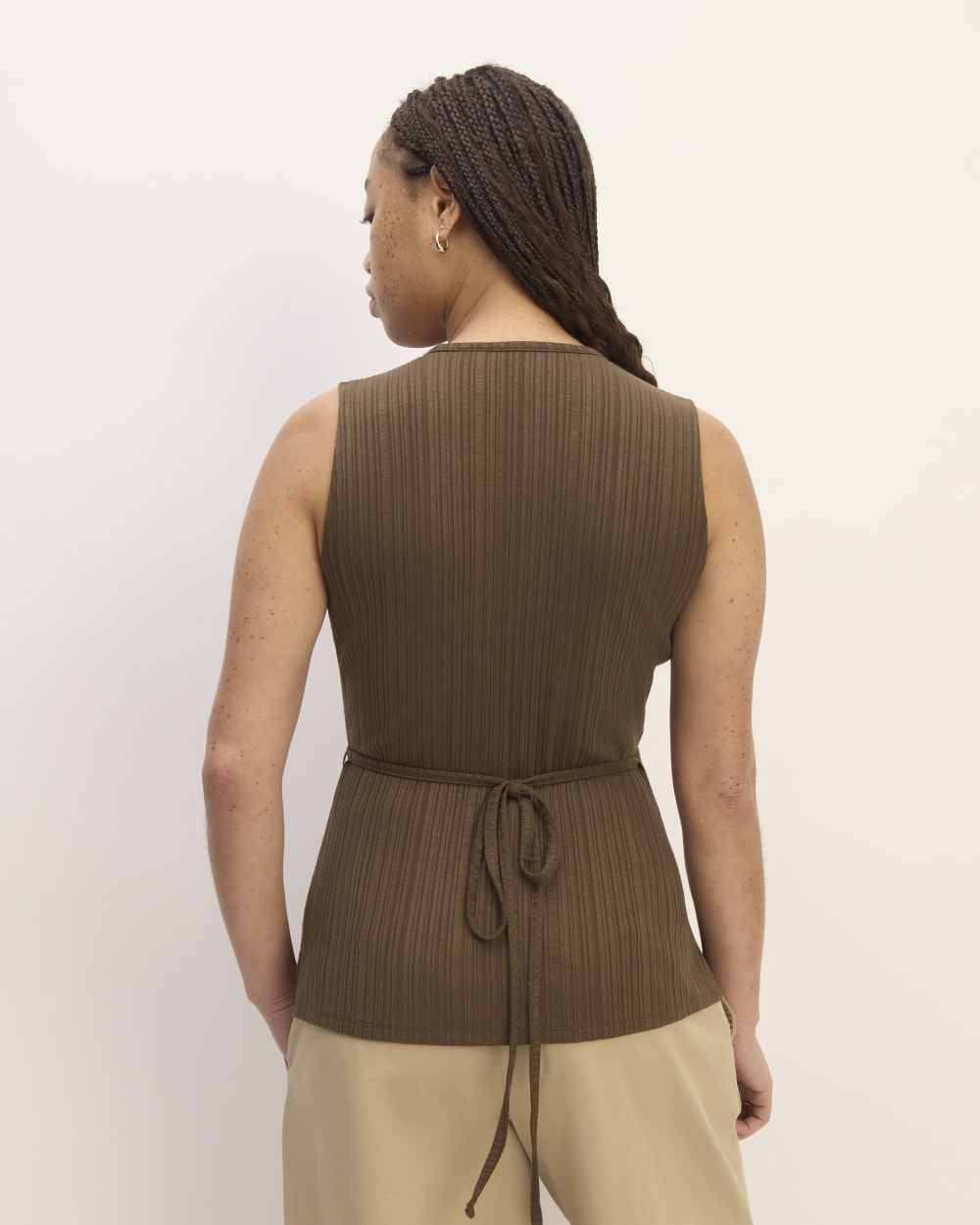 The Rib Wrap Top | Cocoa