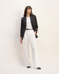 The Draper Pleated Pant in Buttersmooth | White | 32" Inseam
