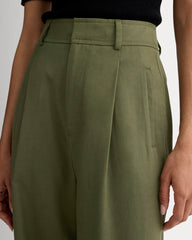 The Draper Pleated Pant in Buttersmooth | Kalamata | 30" Inseam