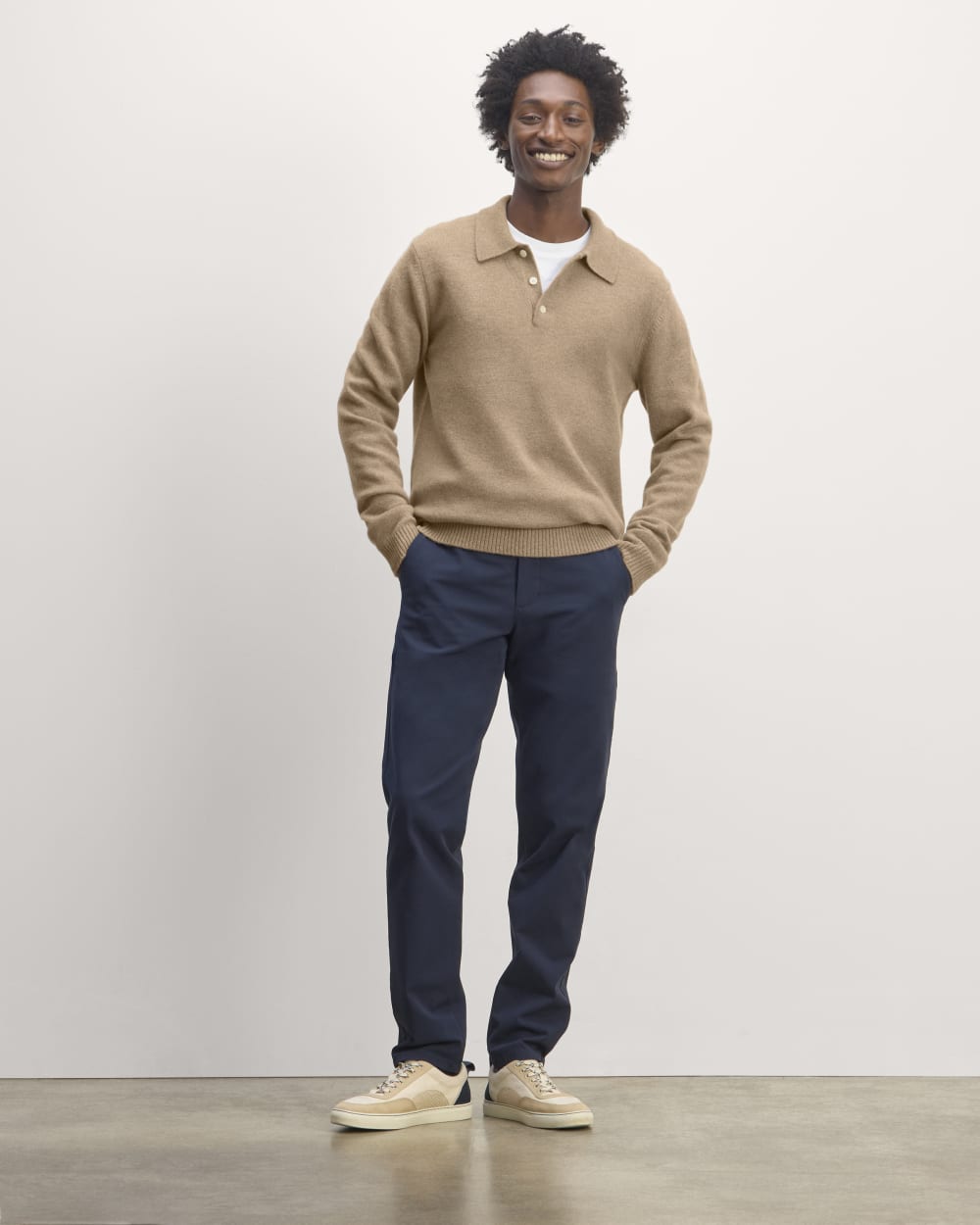 The Classic Polo in Luxe Merino | Oat Melange