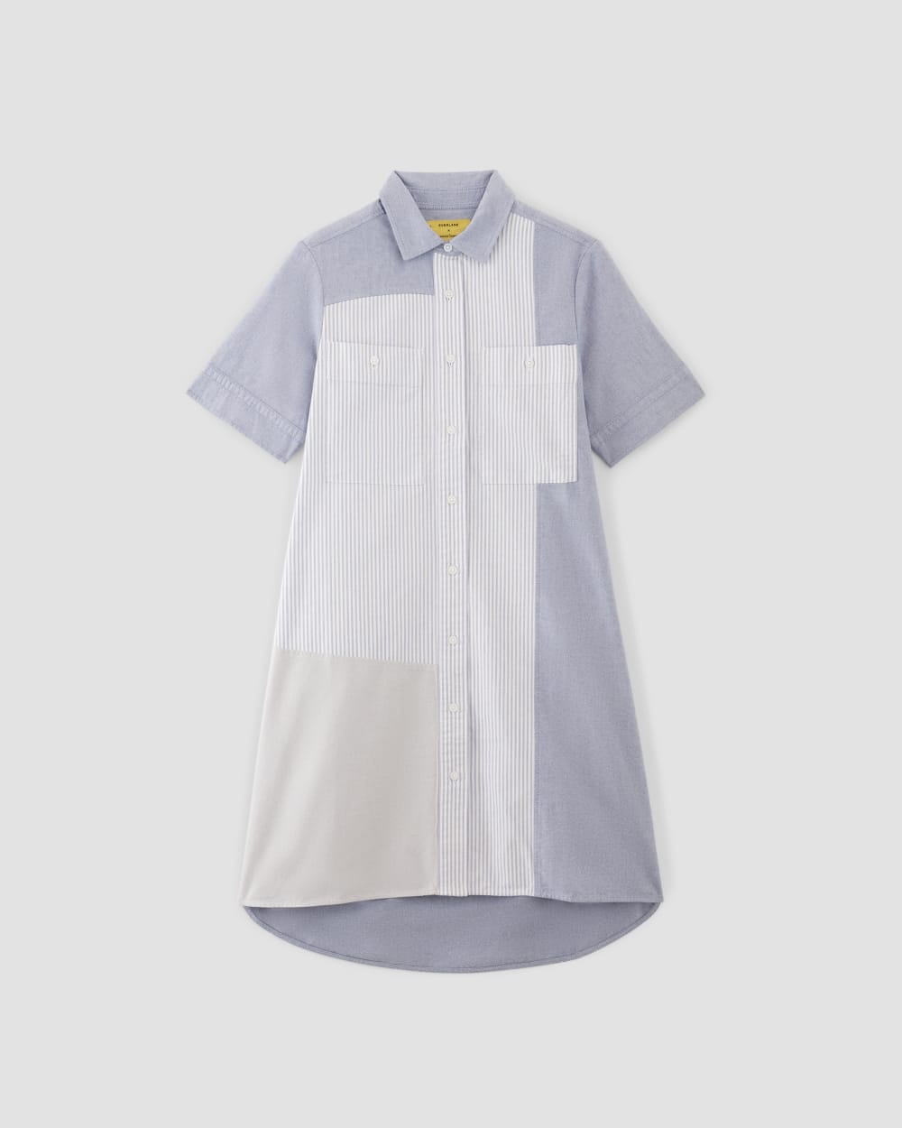 The Everlane x Marques' Almeida Patchwork Daytripper Dress | Blue Stripe Patchwork