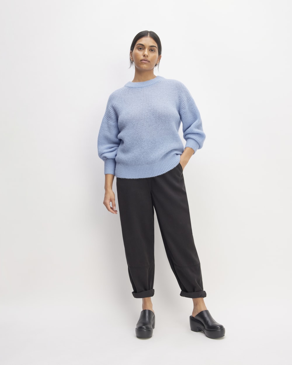 The Cocoon Crew in Alpaca | Chambray Blue