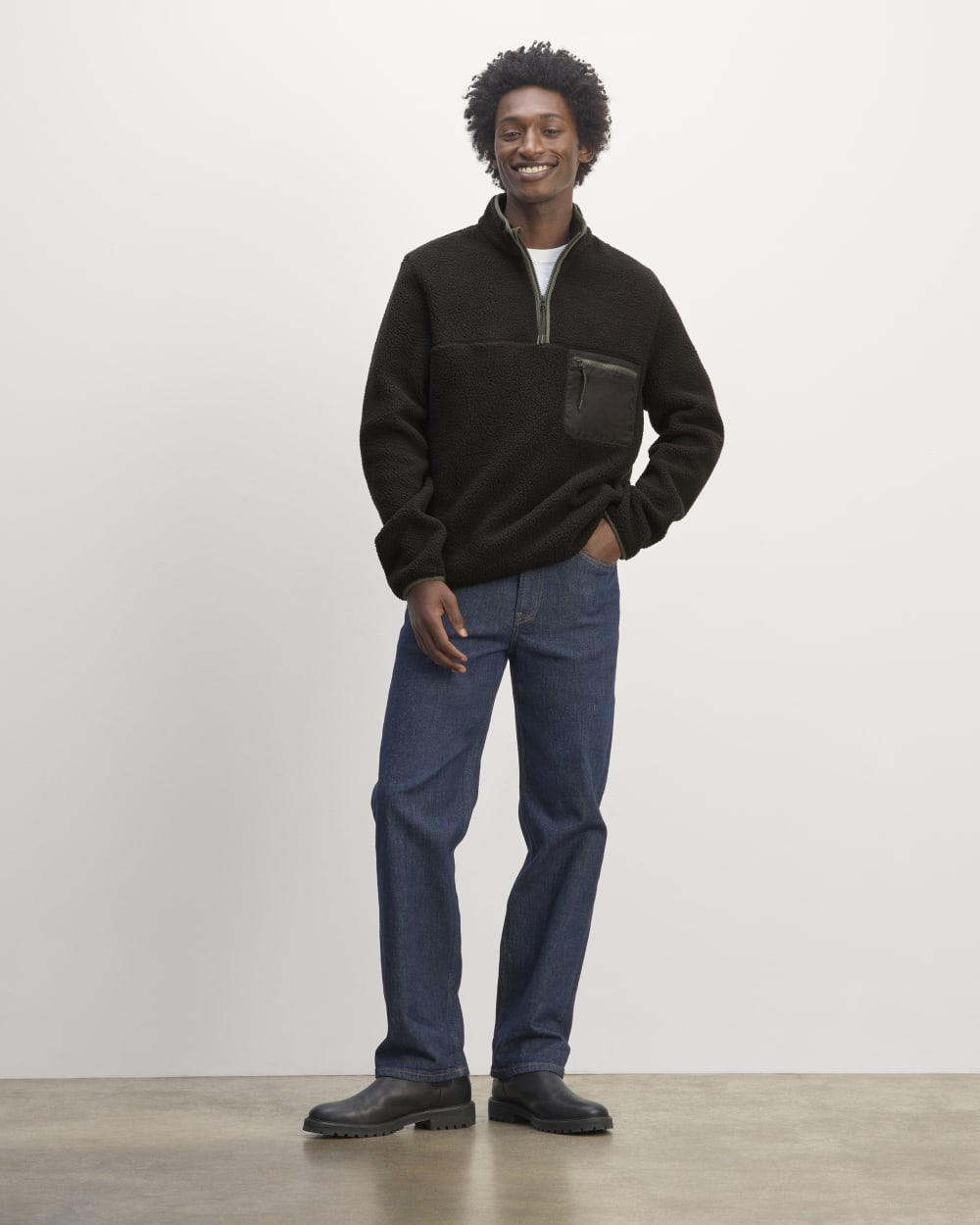 The Teddy Quarter-Zip Fleece | Black