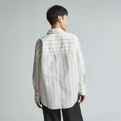The Oversized Poplin Shirt | Black / Canvas Tan