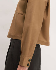 The Structured Cotton Cropped Shirt | Toasted Coconut
