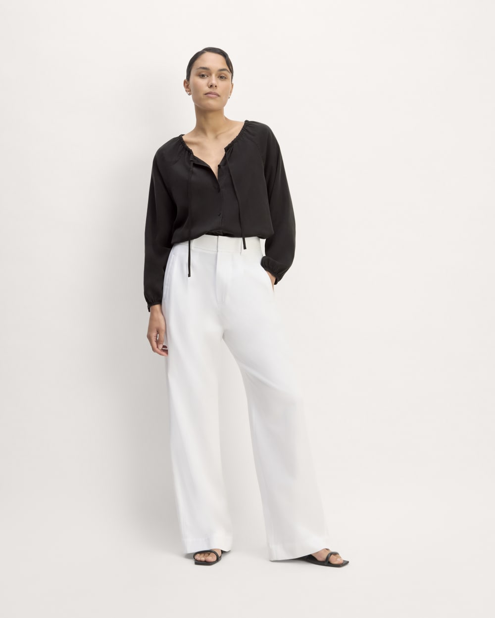 The Gathered Shirt in Butterlite | Black