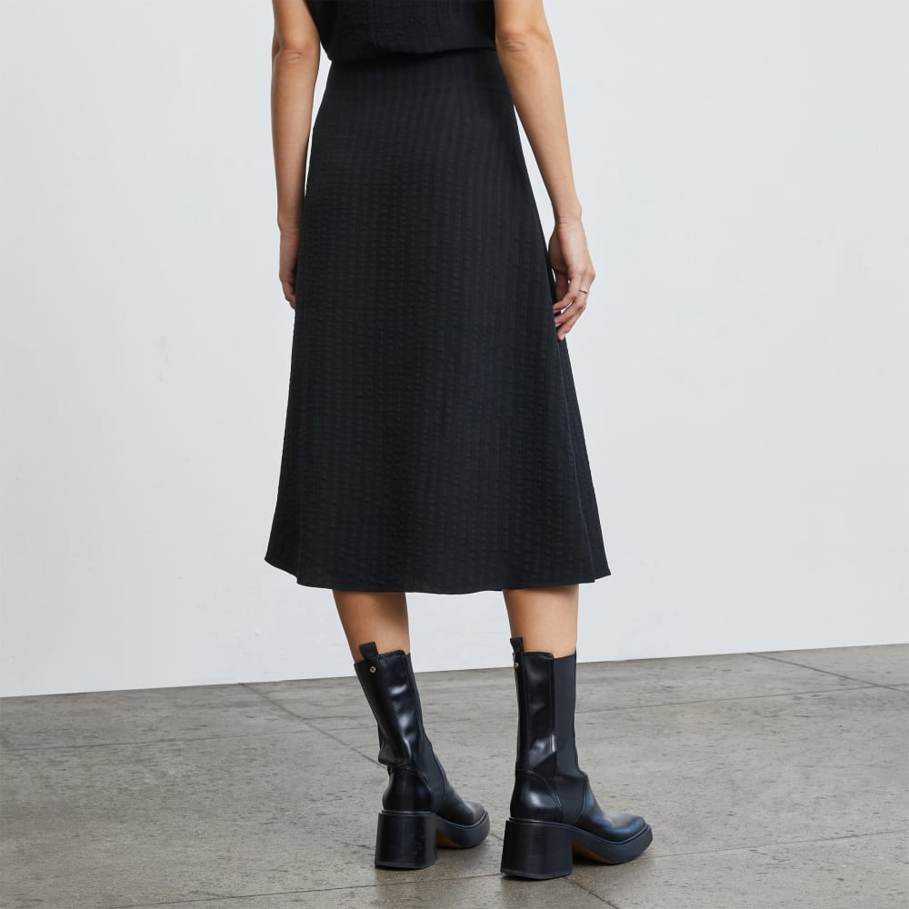 The City Stripe Midi Skirt | Black