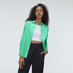 The Must-Have Shirt in Silky Cotton | Bright Jade / White