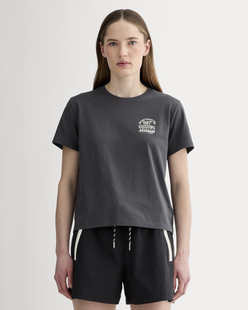 The Everlane x Parks Project Box-Cut Tee | Forged Iron / Natural