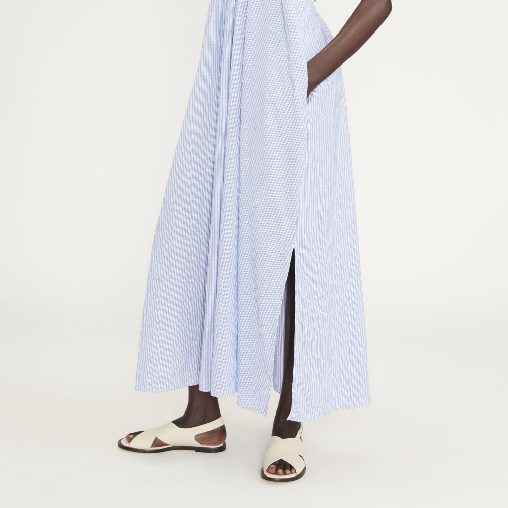 The Tie-Back Halter Dress | Mazarine Blue / Optic White