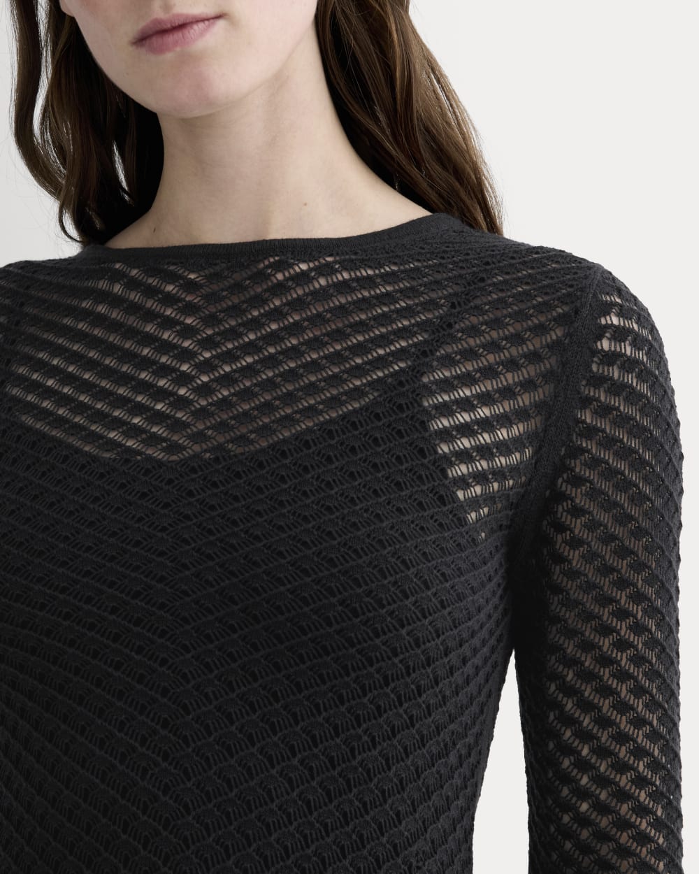 The Lace Knit Mini Dress | Black