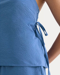 The Seersucker Tube Top | Soft Cobalt