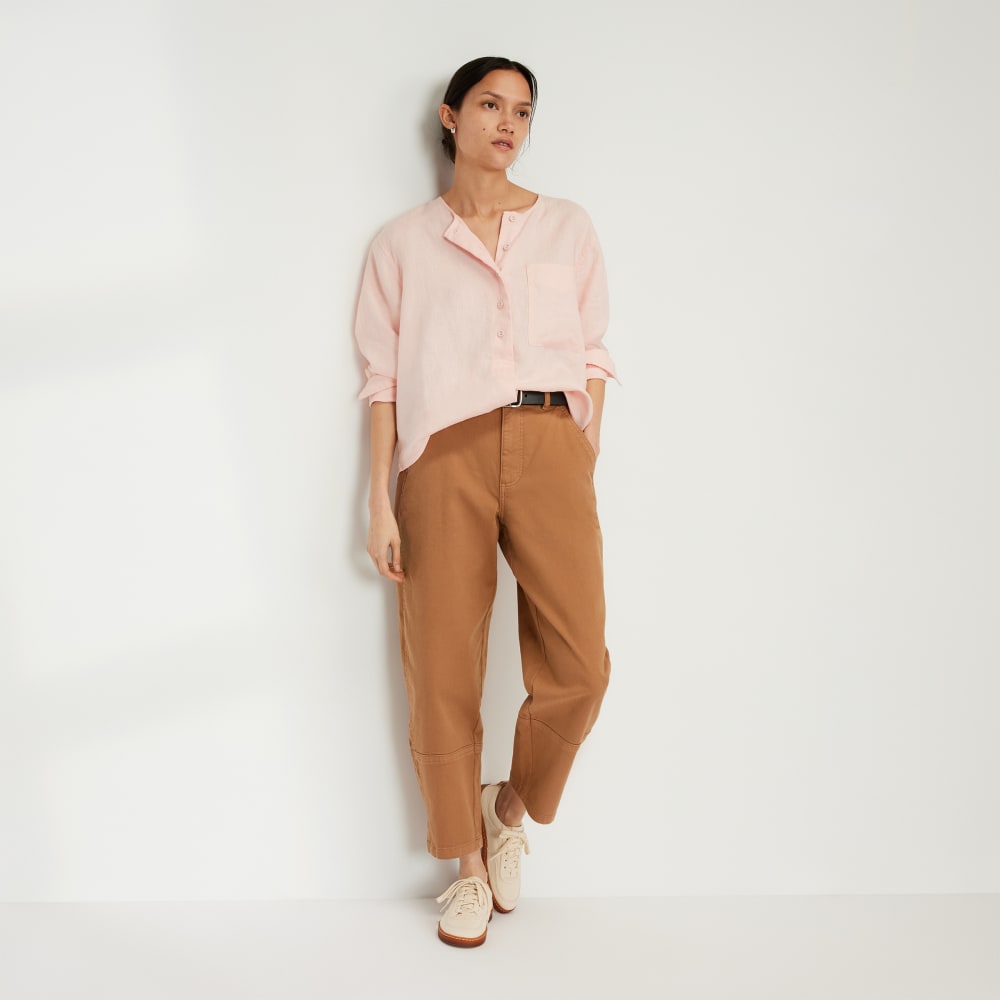The Linen Popover Shirt | Petal Pink