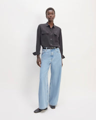 The Utility Shirt in Washable Silk | Black