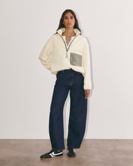 The ReNew Fleece Oversized Half-Zip | Heathered Oat