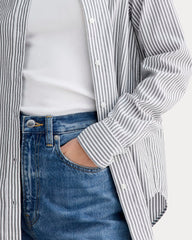 The Must-Have Shirt in Silky Cotton | Grey / White