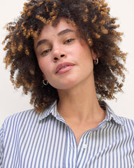 The Must-Have Shirt in Silky Cotton | White / Bellwether Blue