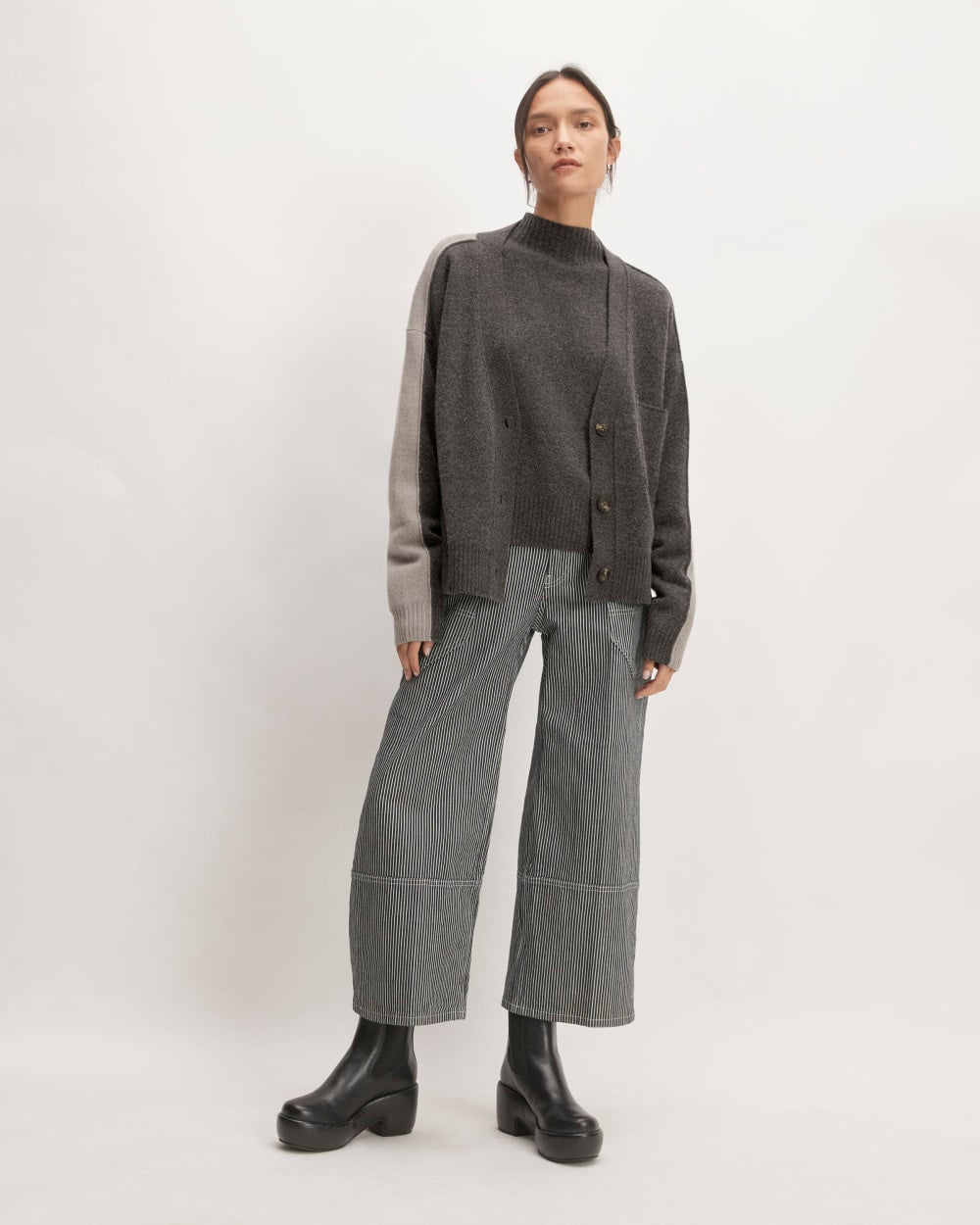 The Good Merino Wool Cardigan | Graphite / Hare Grey