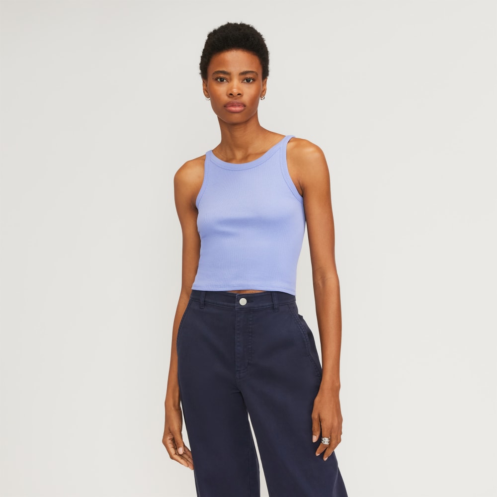 The Pima Micro-Rib Short Tank | Cornflower Blue