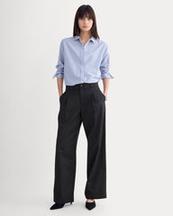 The Must-Have Shirt in Silky Cotton | Bone / Mazarine Blue