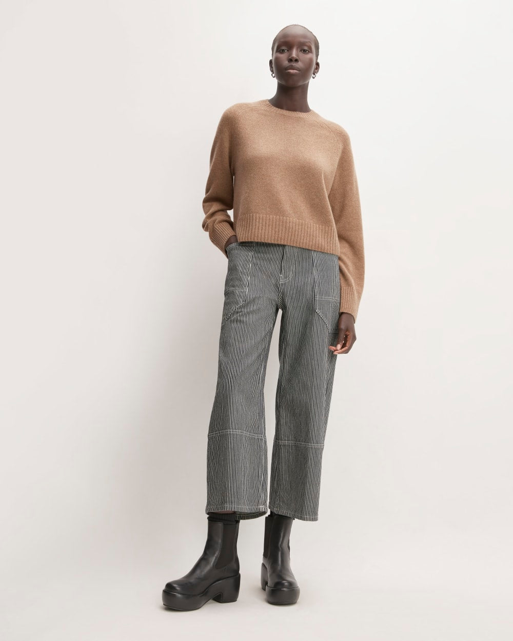 The Boxy Crew in Cashmere | Heathered Woodsmoke