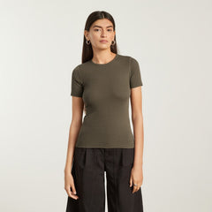 The Pima Micro-Rib Crew Tee | Beech