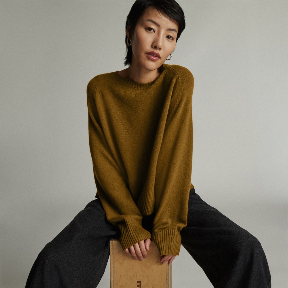 The Cashmere Boxy Crew | Tapenade