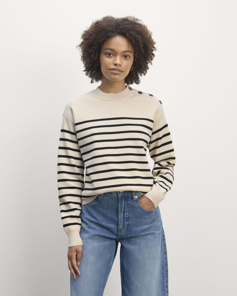 The Mariner Crew Sweater | Canvas / Black