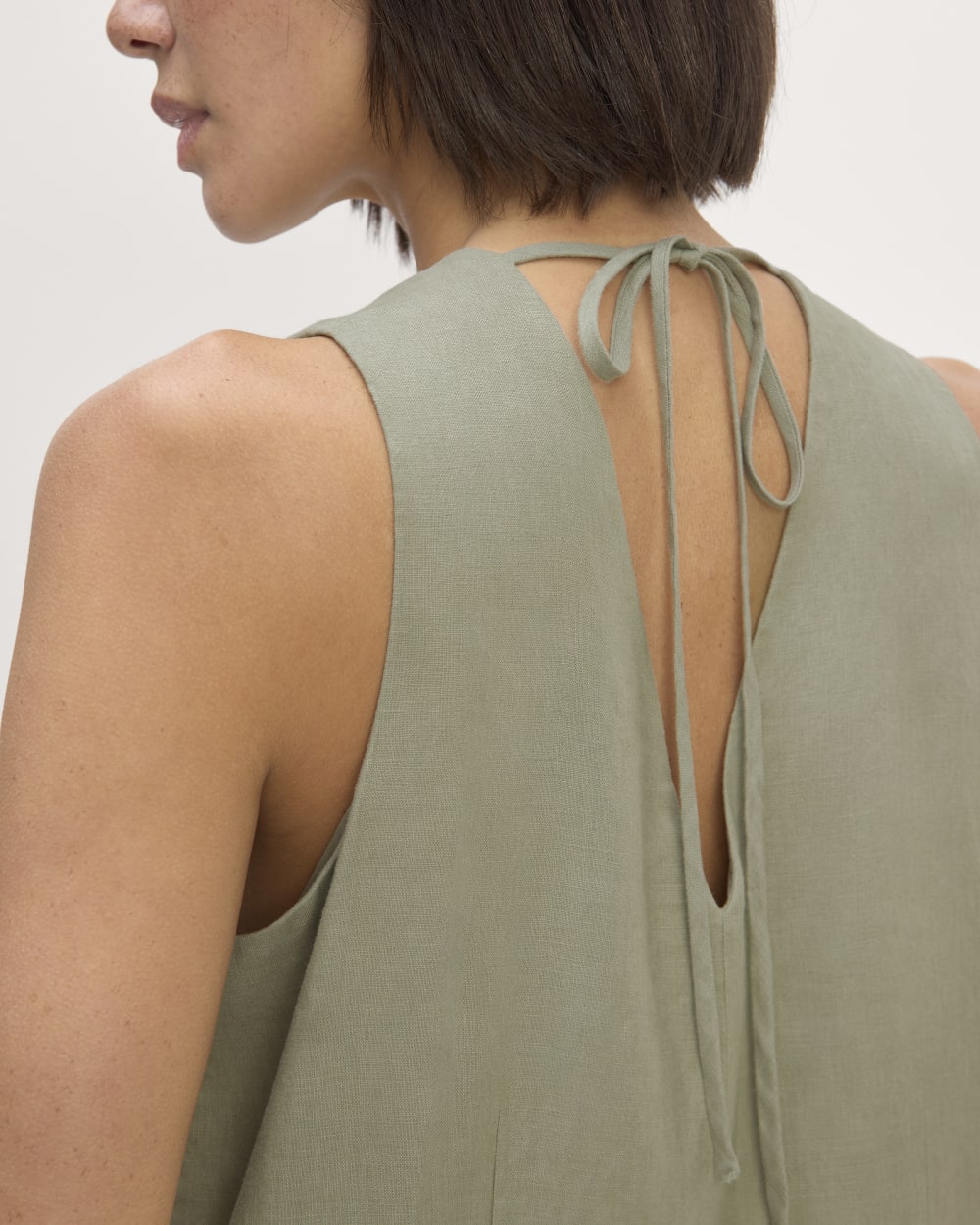 The Linen V-Neck Maxi Dress | Sage Green