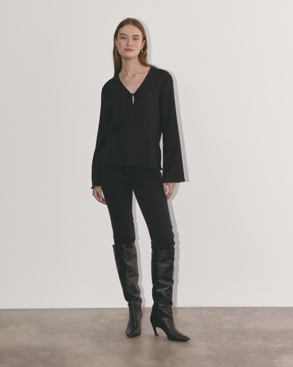 The Crinkle Long-Sleeve | Black