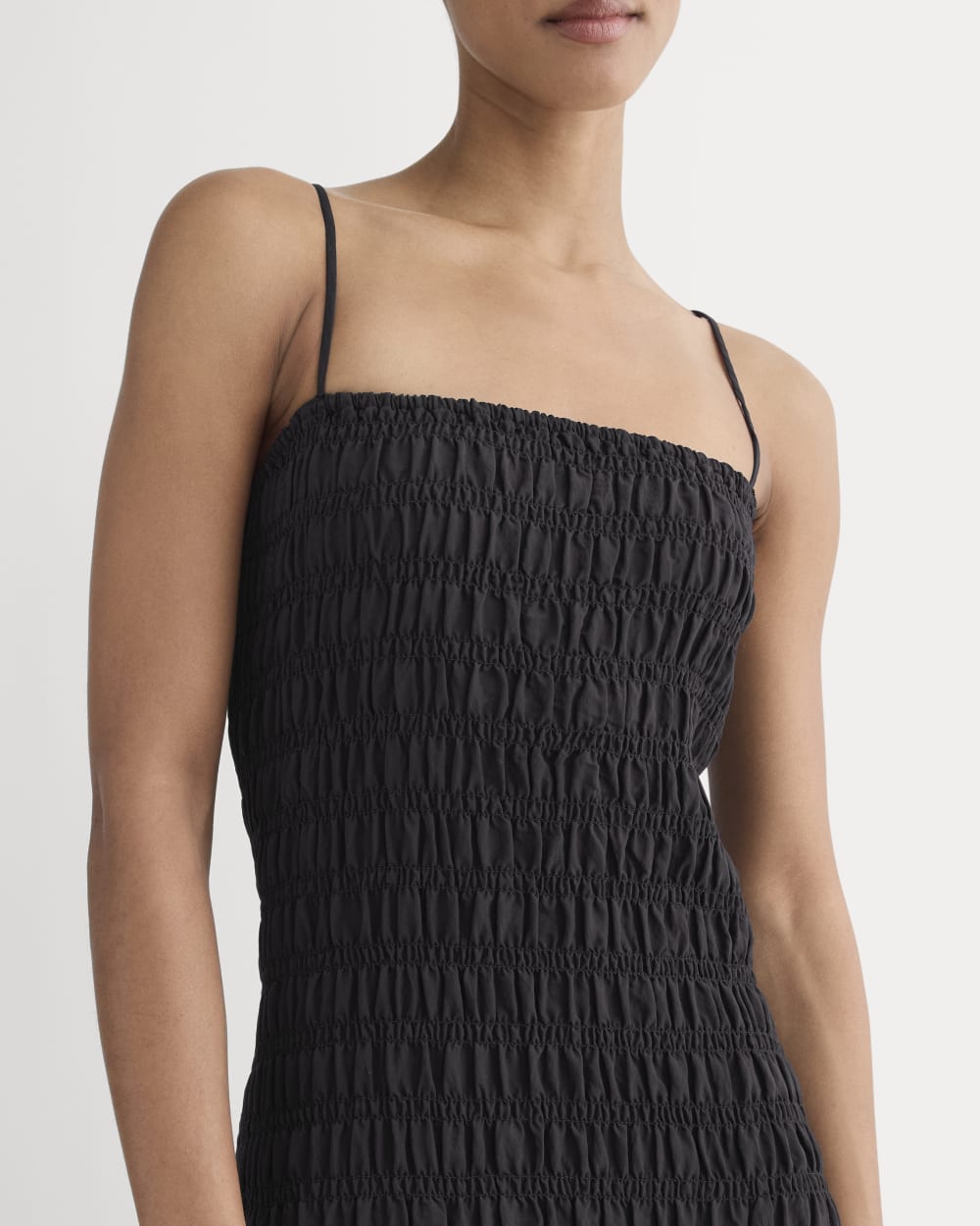 The Smocked Column Dress | Black