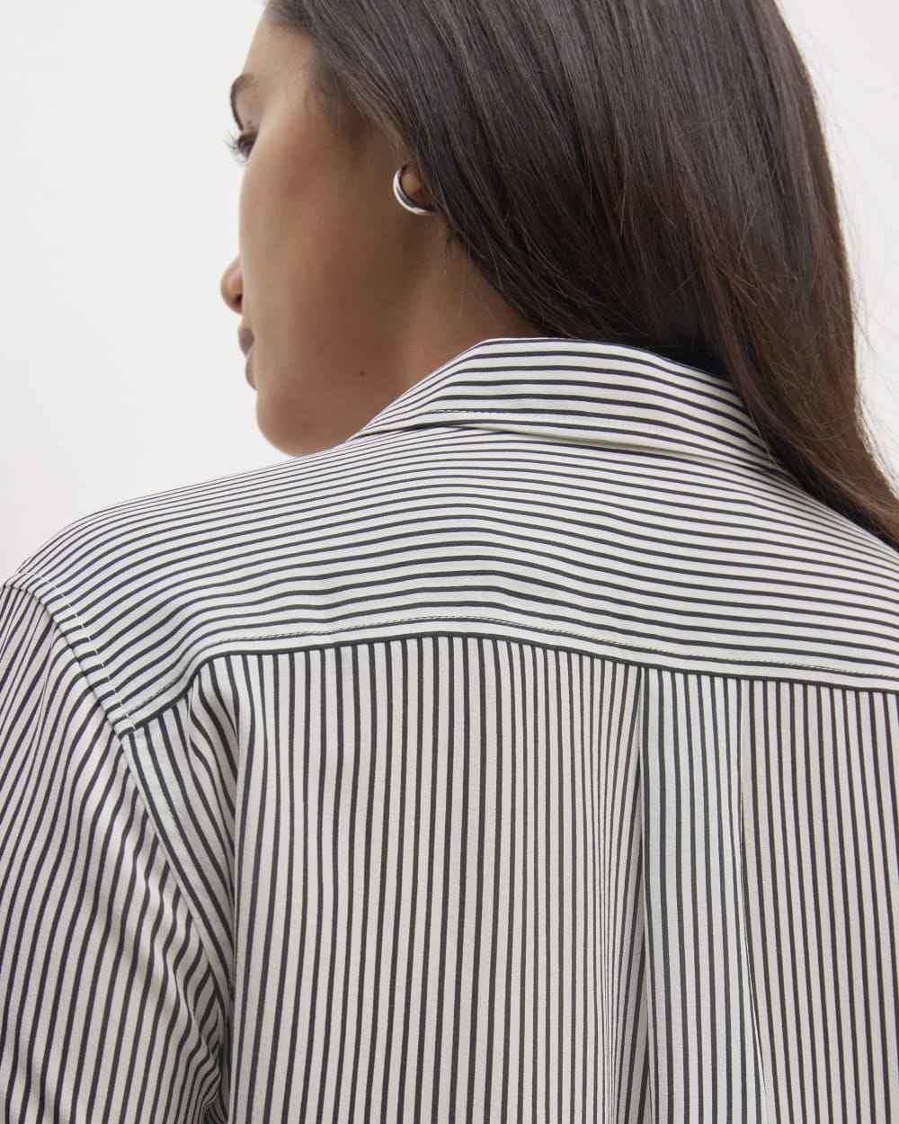 The Utility Shirt in Washable Silk | Black / White