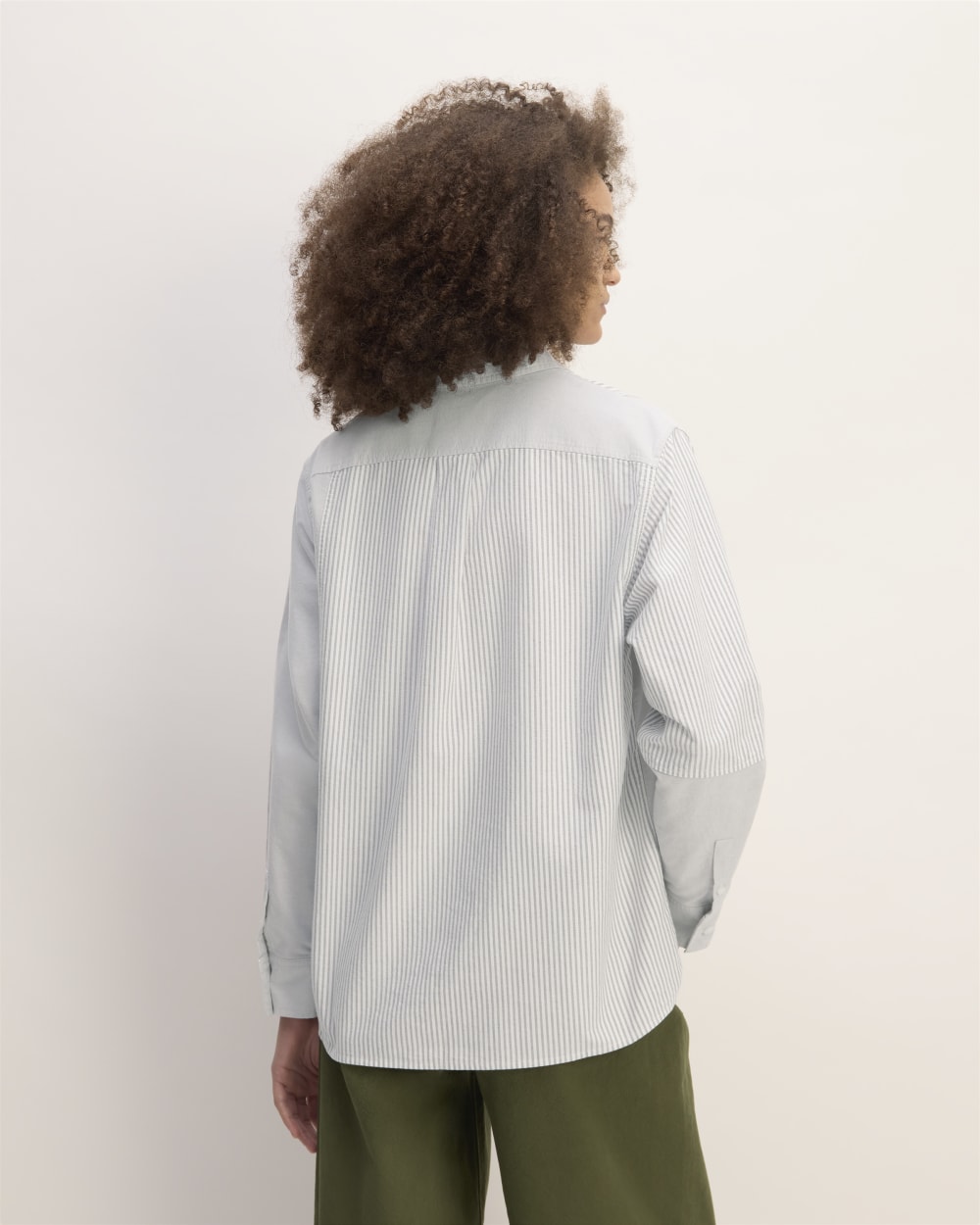 The Everlane x Marques' Almeida Patchwork Relaxed Shirt | Grey Stripe Patchwork