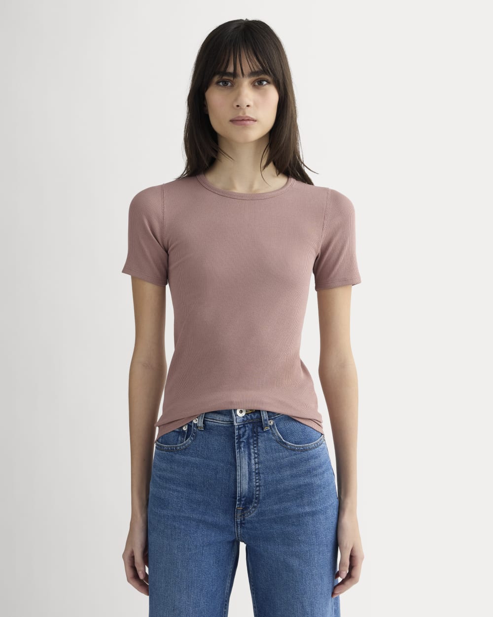 The Luxe Rib Crew | Rose Dusk