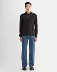 The Long-Sleeve Pique Polo | Black