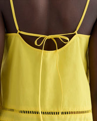 The Lace Trim Tank | High Visibility Yellow
