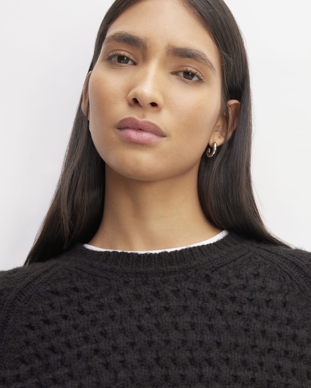 The Cloud Oversized Textured Crew | Black