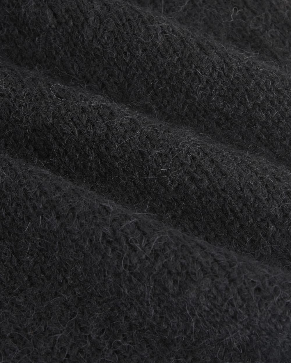 Plush Alpaca Scarf | Black/ Skyway