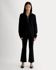 The Half-Zip in Everyday Cotton | Black