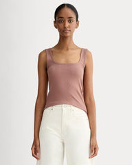 The Luxe Rib Square-Neck Tank | Rose Dusk