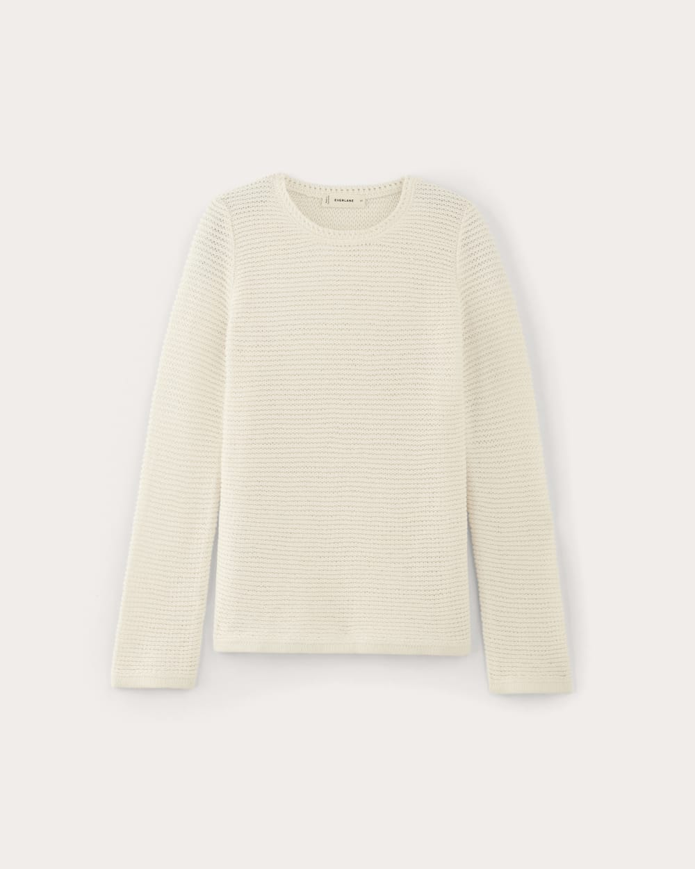 The Organic Cotton Open-Stitch Crew | Bone