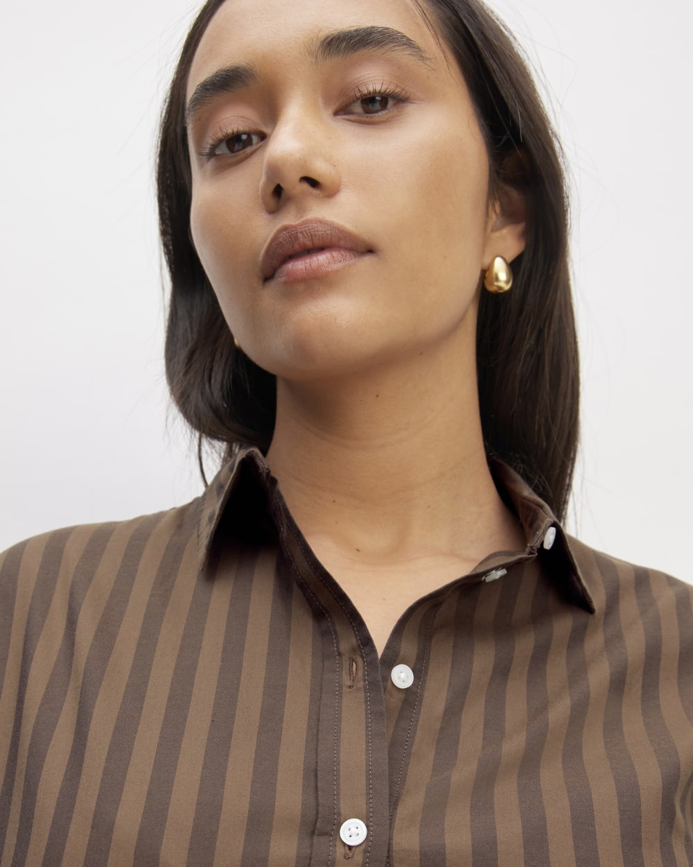 The Must-Have Shirt in Silky Cotton | Cocoa / Black